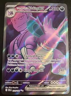 Team Rocket's Nidoking EX 216/182 Pokemon Destined Rivals Scarlet & Violet NM - Image 1