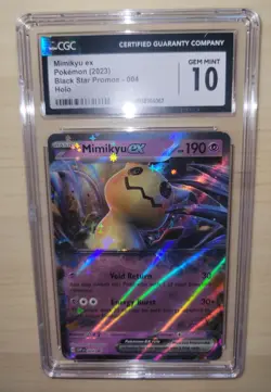 Pokemon 2023 Mimikyu Ex #004 Black Star Promo Holo CGC Gem Mint 10 TCG - Image 1