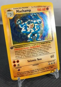 Pokemon TCG-Rare Machamp 8/102, Base Set, Holo, 1st Edition #1 - Image 3