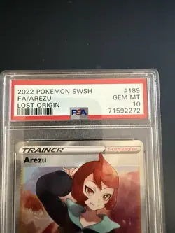 Pokemon Arezu Lost Origin Ultra Rare Full Art Holo PSA 10 189/196 - Image 2
