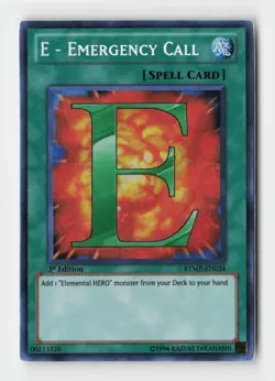 E - Emergency Call RYMP-EN024 Secret Rare 1st Edition Yugioh Card - Image 1