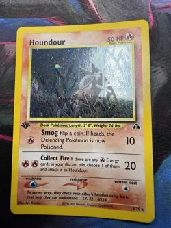 Pokemon Houndour 1st Edition Neo Discovery Holo Card 5/75 English Vintage Fire - Image 3