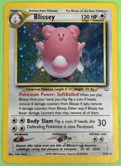 Blissey - 2/64 - Pokemon Neo Revelation Unlimited Holo Rare Card DAMAGED - Image 1