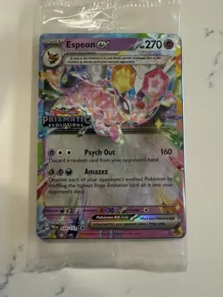Pokemon TCG: Espeon EX (Prismatic Evolutions Stamped) Promo Card 034/131 Sealed - Image 1