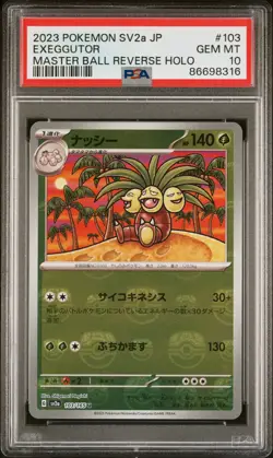 Exeggutor Master Ball Reverse Holo 103/165 Japanese Pokemon 151 PSA 10 Gem Mint - Image 1