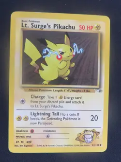 Lt. Surge's Pikachu 81/132 Common Gym Heroes Pokemon LP - Image 1