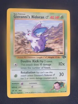 Giovanni's Nidoran M 76/132 Common Gym Challenge Pokemon LP - Image 1