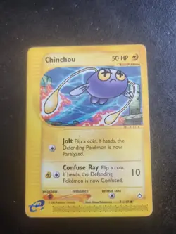 71/147 Chinchou - Aquapolis - Pokemon Card - WOTC - Light Play - Image 1