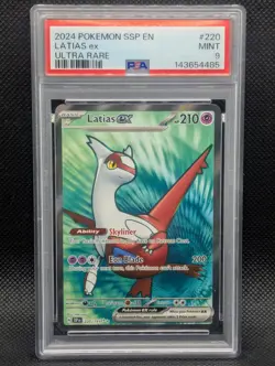 Latias ex #220 PSA 9 MINT Pokemon TCG Surging Sparks Ultra Rare Holo Full Art - Image 1