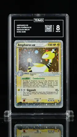 2003 POKEMON EX DRAGON #89 AMPHAROS EX-HOLO TAG 8 - Image 1