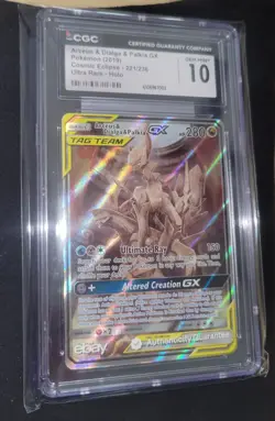 ARCEUS & DIALGA & PALKIA GX 2019 POKEMON ULTRA RARE HOLO 221/236 CGC GEM MINT 10 - Image 1