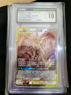 ARCEUS & DIALGA & PALKIA GX 2019 POKEMON ULTRA RARE HOLO 221/236 CGC GEM MINT 10 - Image 5