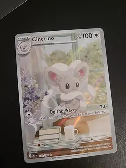 Cinccino 153/086 Illustration Rare Full Art Holo Black Bolt Pokemon Card 2025 NM - Image 1