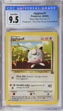 CGC 10 Jigglypuff Pokemon (2000) Black Star Promos - 7 - Image 1