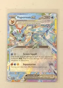 Vaporeon ex 023/131 Pokemon TCG SV: Prismatic Evolutions Double Rare Holo - Image 1
