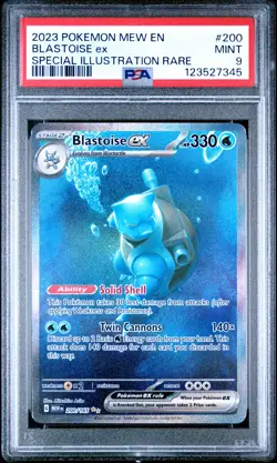 2023 POKEMON MEW EN-151 SPECIAL ILLUSTRATION RARE #200 BLASTOISE EX PSA 9 - Image 1