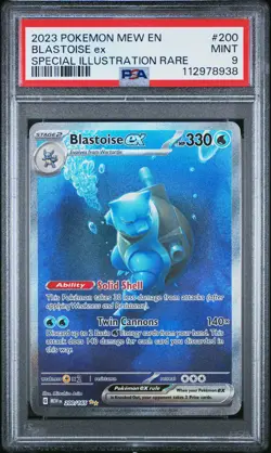 2023 POKEMON MEW EN-151 SPECIAL ILLUSTRATION RARE #200 BLASTOISE EX PSA 9 - Image 1
