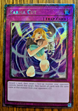 Yugioh Karma Cut Platnium Secret Rare Quarter Century Stampede RA04-EN128 NM - Image 1