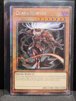 Yu-Gi-Oh! TCG Chaos Hunter RA02-EN007 Platinum Secret Rare 1st Edition Near Mint - Image 1