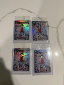 Bandai One Piece CCG US Voyage Monkey D. Luffy 4 Card Lot Holo Regular 2026 - Image 1