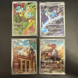 4 Japanese full art Pokemon cards: Krookodile, Timburr, Cobalion, & Panpour - Image 1