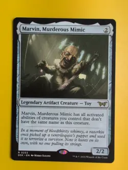 Marvin, Murderous Mimic. DSK Legendary Toy Magic the Gathering Card. - Image 1