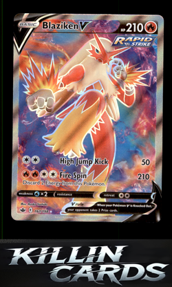 Blaziken V (Full Art) 161/198 Pokemon Ultra Rare SWSH06: Chilling Reign Card NM - Image 1