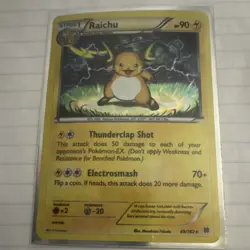 Pokemon Raichu 049/162 XY BREAKthrough Deck Exclusives Cracked Ice Holo Card - Image 2