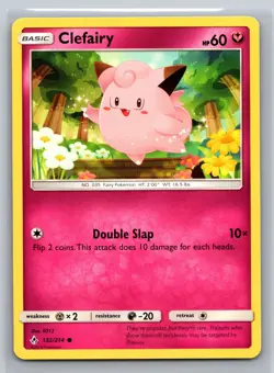 Clefairy 132/214 Unbroken Bonds Pokemon Card Fairy Type Basic Double Slap TCG - Image 1