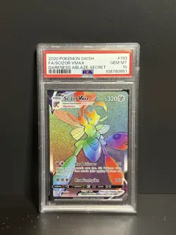 Pokemon 2020 Darkness Ablaze Scizor VMAX Rainbow Secret Rare Card 193/189 Psa 10 - Image 1