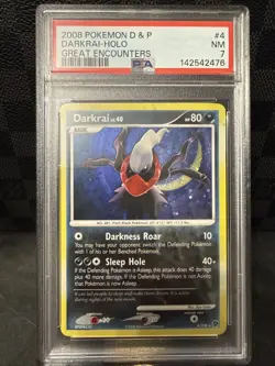 2008 Pokemon Darkrai #4 Great Encounters Holo PSA 7 Ink Error Holo Bleed - Image 2