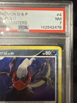 2008 Pokemon Darkrai #4 Great Encounters Holo PSA 7 Ink Error Holo Bleed - Image 3