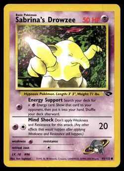 Sabrina's Drowzee 095/132 Pokemon Gym Challenge Unlimited Non Holo (MP) - Image 1