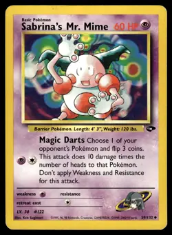 Sabrina's Mr. Mime 059/132 Pokemon Gym Challenge Unlimited Non Holo (MP) - Image 1