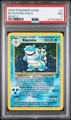 2000 Pokemon Blastoise Holo Base Set 2 PSA 7 - Image 1