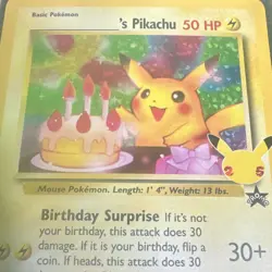 Pokemon ______'s Pikachu 24/53 Wotc Promo Holo English Basic LV.17 - Image 3