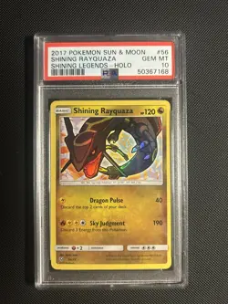 2017 Pokemon Sun & Moon Shining Legends #56 Shining Rayquaza Holo PSA GEM 10 - Image 1