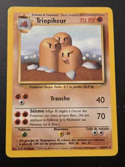 Pokemon Vintage French Dugtrio Base Set 19/102 Non-holo Rare WotC Triopikeur - Image 1