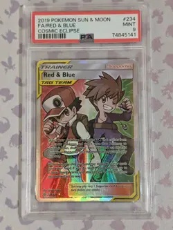 Red & Blue Pokemon 234/236 Full Art Sun & Moon Cosmic Eclipse PSA 9 - Image 1