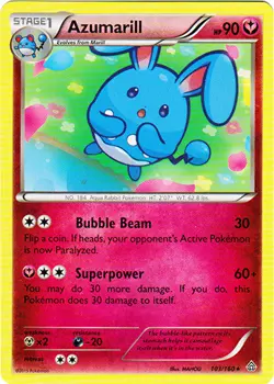 Pokemon - Azumarill - 103/160 - Rare - XY - Primal Clash - NM - Image 1