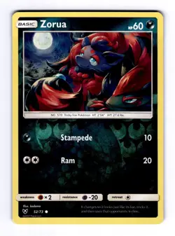 Zorua Shining Legends #52 (2017) Common Reverse Holo NM Pokemon - Image 1