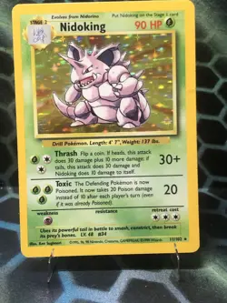 Nidoking - 11/102 - Holo - Unlimited LP TCG Pokemon - Image 2