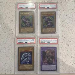 Konami Yu-Gi-Oh! TCG 4 SLAB LOT, Blue-Eyes, 2 Dark Magician Holo, Bonus Slab! 🔥 - Image 1