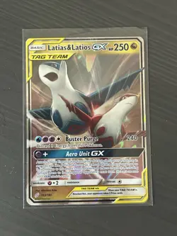 Pokemon Latias & Latios GX Holo Ultra Rare TCG Card Sun & Moon 113/181 Tag Team - Image 1
