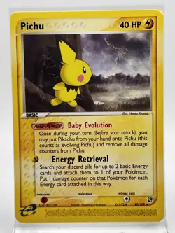 Pichu 20/100 Pokemon Card 2003 EX Sandstorm LP - Image 1