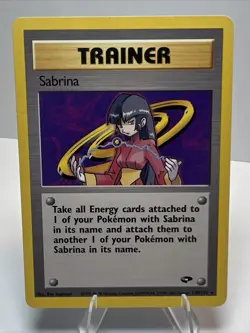 DAMAGED Sabrina 110/132 Regular/Non-Holo Gym Challenge AUTHENTIC Pokemon Card - Image 1