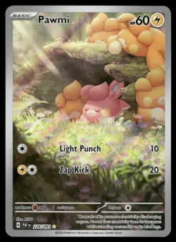 Pokemon Cards Pawmi 226/091 Paldean Fates Illustration Rare NM *2 - Image 1