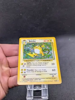 Raichu 14/102 Base Set Holo Pokemon Card WOTC LP/Played - Image 3