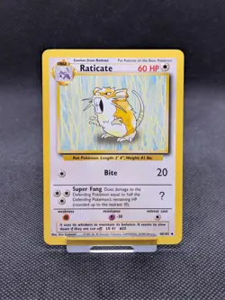 Raticate 40/102 Base set Uncommon Pokemon Card WOTC LP-NM - Image 1
