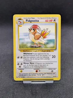 Pidgeotto 22/102 Rare Base Set Pokemon Card WOTC LP/Played - Image 1